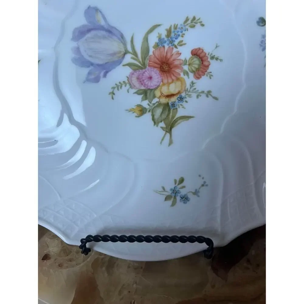 12” floral hand painted tray